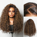 Chestnut Brown Highlight Curly Wig
